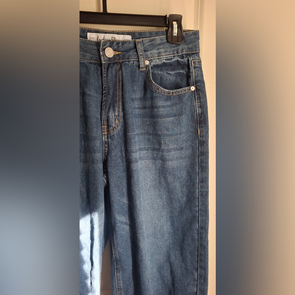 Indigo rain barrel Blue Denim Jeans sz 7 casual school office boho - Picture 3 of 8